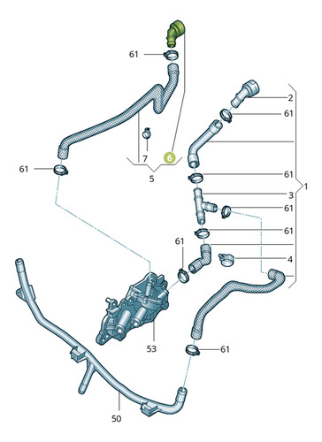 Codo Toma Agua Para Seat Ibiza 1.0l 2017 A 2022