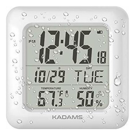 Reloj Digital De Pared, Ducha Y Baño, Temperatura, Humedad