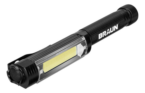 Lampara De Mano Portatil Para Trabajo Marca Braun Linterna Negro Luz Blanco