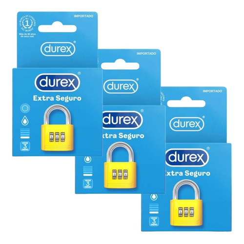 Durex Extra Seguro Pack De 9 Condones Preservativos Látex
