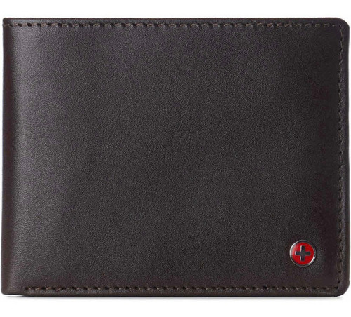 Billetera Alpine Swiss Café Nueva Original De Cuero