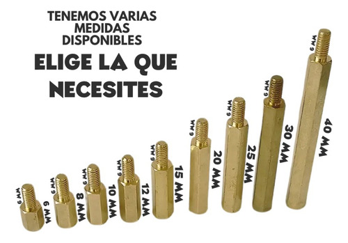 50 Tornillos Separadores Espaciadores M3x15mm Macho Hembra