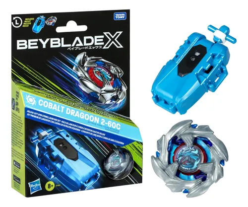 Pacote Beyblade X Cobalt Dragoon 2-60c Left-spin X3 Azul