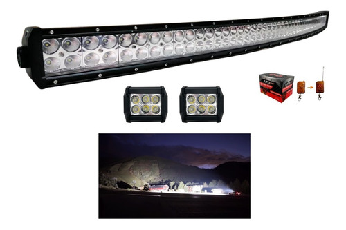 Barra Curva Led 52 PuLG. + Par De Duallys + Control Estrobo