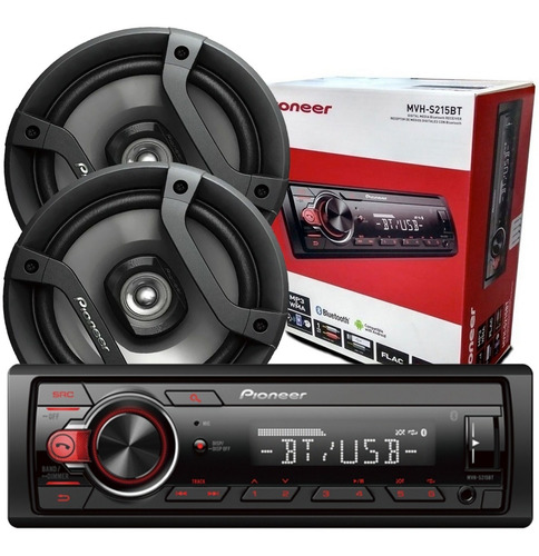 Estereo Pioneer Mvh 215bt Y Parlante Combo Pioneer 6 Pulgas