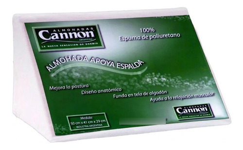 Imagen 1 de 3 de Almohada Triángulo Cannon Apoya Espalda 50x41x29 Con Funda