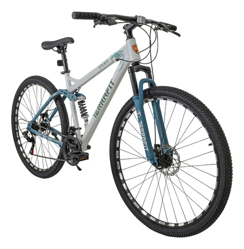 Bicicleta de Montaña Terrafit Spider 29 con Doble Suspensión, 21 Velocidades Shimano y Frenos de Disco Delantero y Trasero