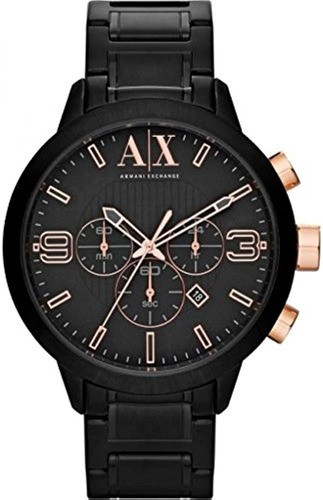 Atlc Chronograph Black Dial Black Ion-plated Mens Watch Ax13