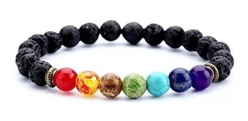 Pulsera 7 Chacras Lava Negra