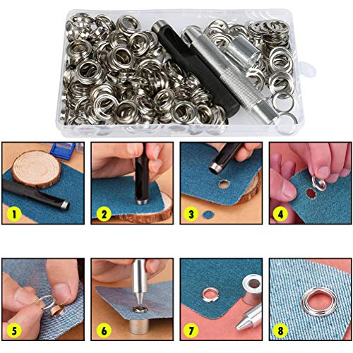 Qlouni Repuesto In Grommet Kit Para Lona Tela Cortina Idade