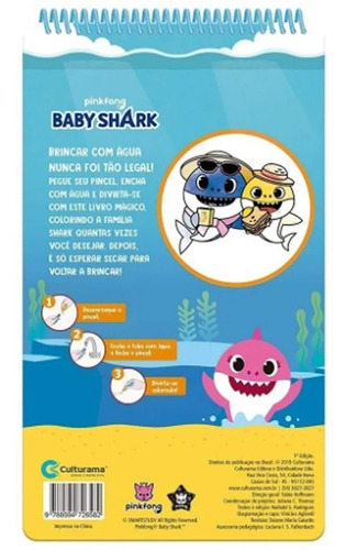 Imagem 3 de 3 de Aqua Book Baby Shark - Pintar Com Água Diversão Culturama