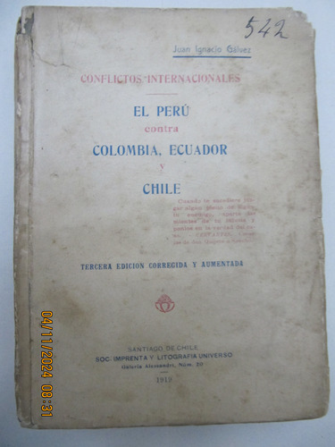 El Peru Contra Colombia Ecuador Y Chile  Juan  Galvez 1919