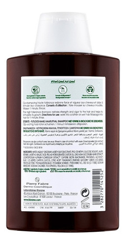 Shampoo Klorane Quinina en botella de 200mL por 1 unidad