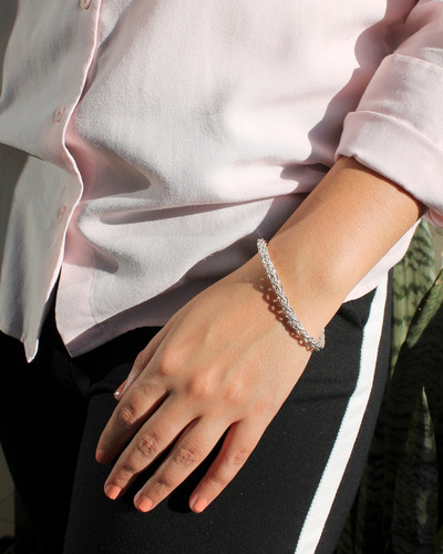 Imagen 3 de 6 de Pulsera Plata 925 Espiga Mujer