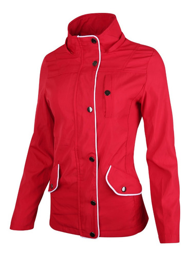 Imagen 2 de 7 de Gabardina Dama Con Gorro Desmontable Impermeable Lj21-100