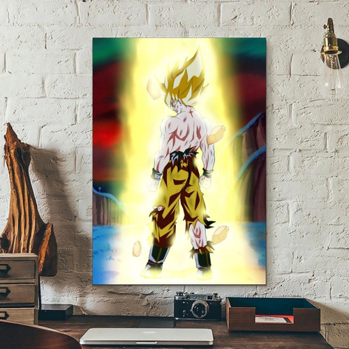 Cuadro Decorativo Dbz Goku Super Sayan Saga Freezer 28x41cm