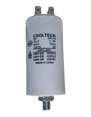 Capacitor Cooltech Lavarropas Aire Split 16 Mf + 5% 440v