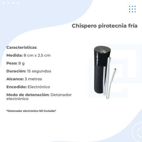 Vela Electrónica Luminosa Chispero Frío 40 Piezas 3m X 15s