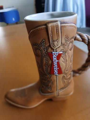 Jarra De Colección, Budweiser, Boot Stein. Hecha A Mano.