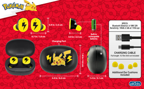 Auriculares Inalámbricos Ekids Con Micrófono Bluetooth Pokem