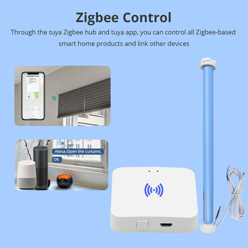 Zemismart Motor Zigbee Tuya Para Cortina Automação 37-38mm