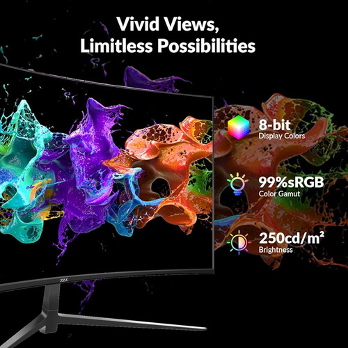 Monitor Curvo Zza 27 2k 2560x1440 75hz Hdmi Dp
