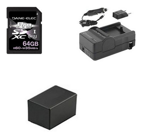 Kit Accesorios Canon Vixia Hf R42: Tarjeta Ksd64gb, Cargador