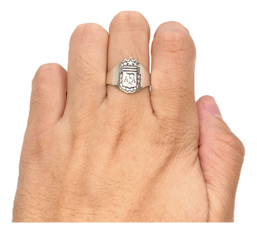 Anillo Escudo Equipo Fútbol Argentina Argentina Afa C - Grande Plata 925