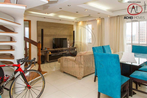 Imagem 2 de 30 de Apartamento Com 2 Dormitórios, 2 Suítes, 3 Banheiros E 1 Vaga Coletiva Suficiente À Venda, 92 M² Por R$ 535.000 - Boqueirão - Santos/sp - Ap10536