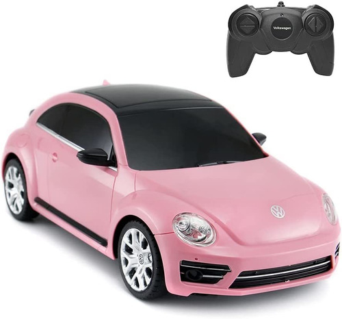 Juguete Carro De Control Remoto Beetle Rosa Escala 1:24