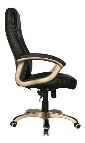 Silla Oficina Cuerina Gerencial Negra Belgica Alta Giratoria