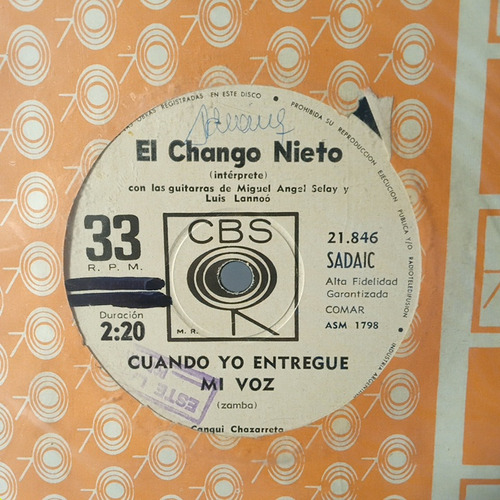 El Chango Nieto. Disco Simple. 
