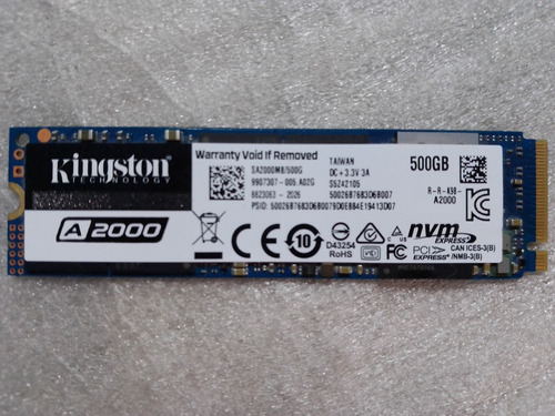 Disco Solido 500gb M2 Kingston --------------- 240gb/1 Tera