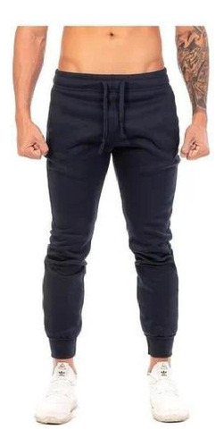 Pantalones Jogger Hombre Slim Fit Afelpado Colores