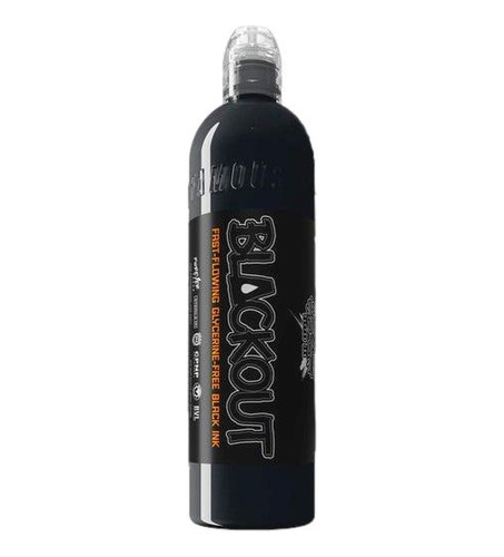 Tinta Blackout Worldfamous Tattoo Tatuajes 8 Oz Super Negro