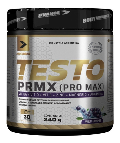 Testo Pro Max 240 Gr Body Advance Magnesio Vitamina B6 Zinc 