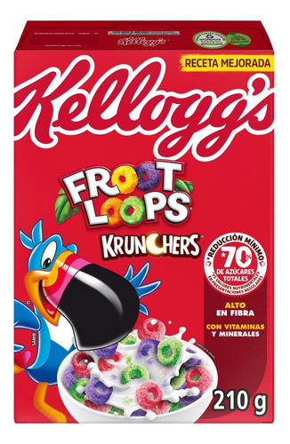 2 Pzs Kelloggs Cereal De Maíz Y Trigo Sabor Frutas Froot Loo