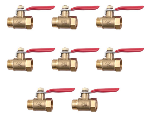 Válvula De Latón Resistente De 8 Piezas, 1/4 Pulgadas, Tapa