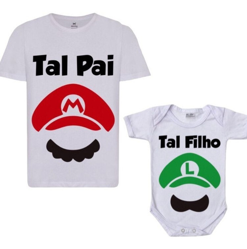 Kit Camiseta Tal Pai Tal Filho Mario