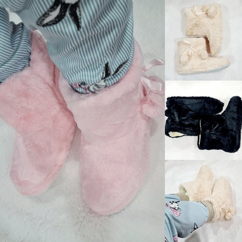 Pantuflas Botas Forradas En Chiporro Con Goma.  T. 36 A 40