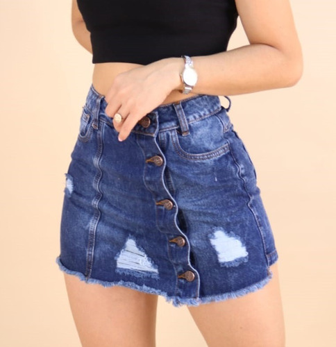 Falda Short De Jean Con Botones Talla 28 Nuevo Con Etiqueta