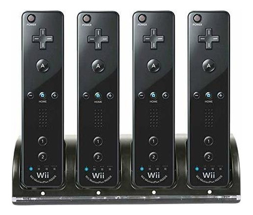 Wii Remote Controller Charger, 4 En 1 Wii Estación De Carga 
