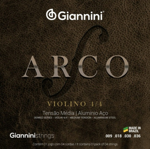 Encordoamento Giannini Violino Aluminio 4/4 Arco