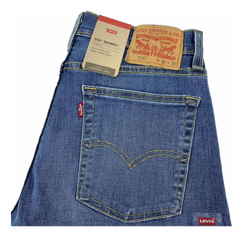 Jeans Levi's 510 Skinny Fit Original Hombre 1064 Look Trendy
