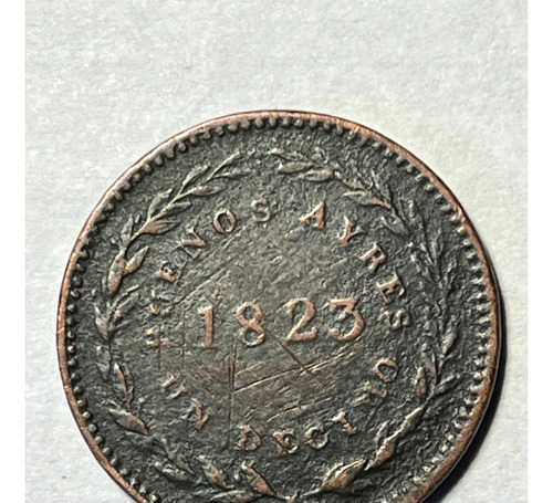 Moneda Argentina Prov. Bs. As. Un Decimo 1823  B.c.