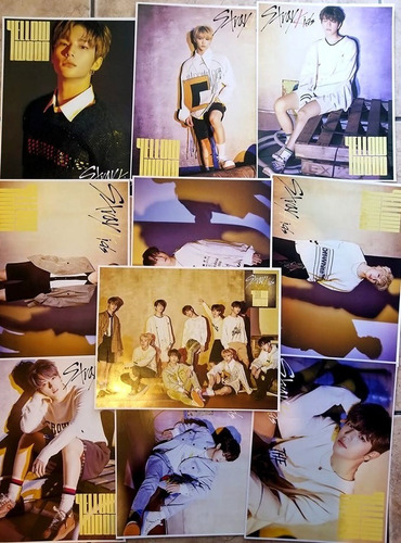 Juego 10 Posters Stray Kids Yellow Wood Kpop Coreano 