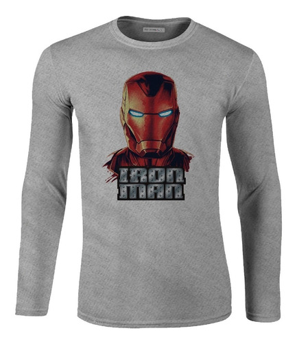 Camiseta Manga Larga Iron Man Poster Hombre Ikl