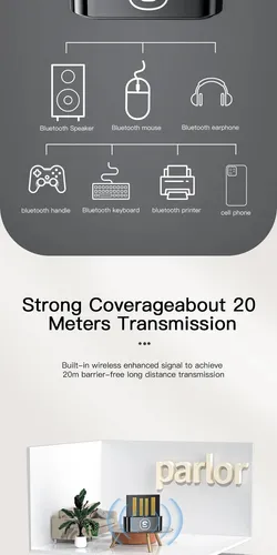 Adaptador Bluetooth 5.1 Essager Transmisor Receptor Pc