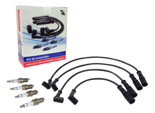 Kit Cables + 4 Bujías Para Fiat Palio 1.4 96/12 Bosch
