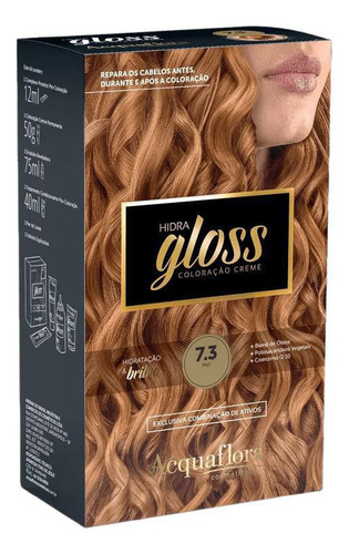 Coloração Permanente Acquaflora Hidra Gloss 7.3 Mel 177g